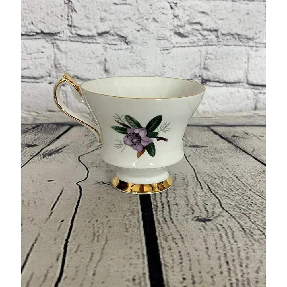 Windsor‎ Lavender Azaleas Gold Trim Bone China Teacup